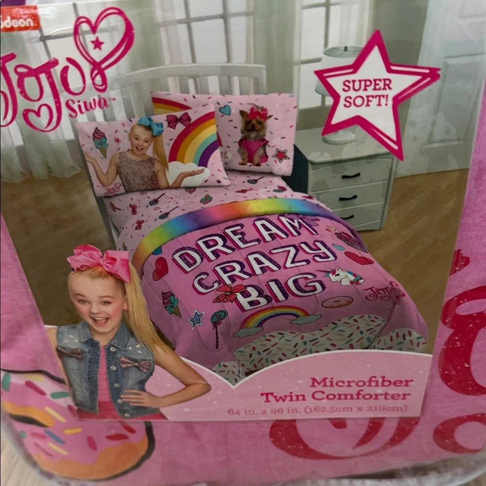 NWT JoJo Siwa Pink and White Unicorn Comforter Twin